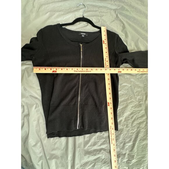 Premise Womens Black Cardigan Large long sleeve full zip‎ rayon round neck - Picture 7 of 7